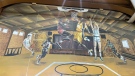 In addition to the athletics on the court, LIT boasts murals created by students. (Brianne Foley / CTV News) 