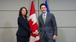 Prime Minister Justin Trudeau meets with Alberta Premier Danielle Smith in Ottawa on Tuesday, Feb. 7, 2023 in Ottawa. (THE CANADIAN PRESS/Sean Kilpatrick)