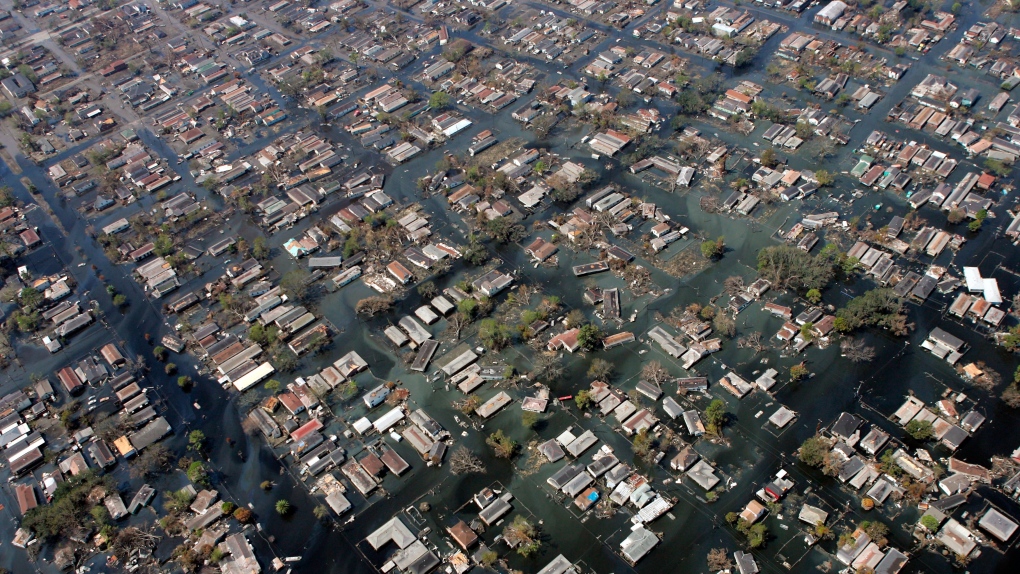 homes flooded after Katrina