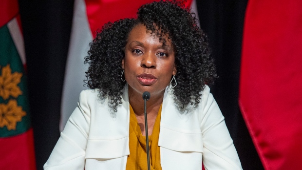 FILE - Mitzie Hunter is shown in Toronto on Monday, February 24, 2020. THE CANADIAN PRESS/Frank Gunn 