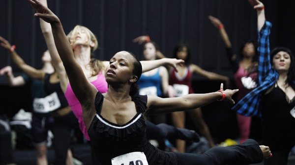 Dancer April Thomas performs during open dance auditions for the 82nd Academy Awards Telecast in Burbank, Calif. on Friday, Jan. 22, 2010. (AP / Matt Sayles)