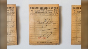 A total of 36 order tickets dating back to the mid-1920s were found, reading “Modern Electric Lunch’ in all caps along the top and detailing various lunch and coffee orders. (Source: Kiandra Jeffrey)