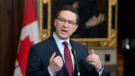 Conservative Leader Pierre Poilievre responds to a reporter's question in the Foyer of the House of Commons, in Ottawa, Feb. 21, 2023. THE CANADIAN PRESS/Adrian Wyld