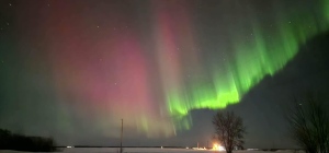 The northern lights seen in Fork River, Man. on Feb. 26, 2023. (Source: Danny and Miranda Voigt)