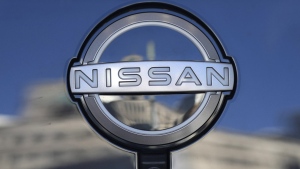 A Nissan logo is seen on a car at its showroom in Tokyo, Feb. 21, 2023. (AP Photo/Shuji Kajiyama, File)
