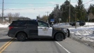 A police cruiser is seen on Brock Road on March 1, 2023. (CTV Kitchener)