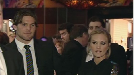 Mike Fisher and Carrie Underwood make thier first public appearance at a fundraiser for the Ottawa Senators in Gatineau, Monday, Jan. 25, 2010.