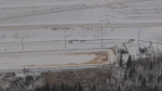 For more than nine months, an unknown amount of industrial wastewater has been seeping out an Imperial Oil's Kearl Mine site north of Fort McMurray. (Source: Nick Vardy)