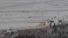 An image of the industrial wastewater leak at Imperial Oil's Kearl Mine site north of Fort McMurray. (Source: Nick Vardy)