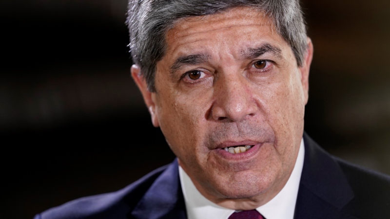 Cuban Deputy Foreign Minister Carlos Fernandez de Cossio is interviewed by The Associated Press on Friday, April 22, 2022 in Washington.  (AP Photo/Jacquelyn Martin) 