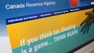 Canada Revenue Agency webpage. THE CANADIAN PRESS/Graeme Roy