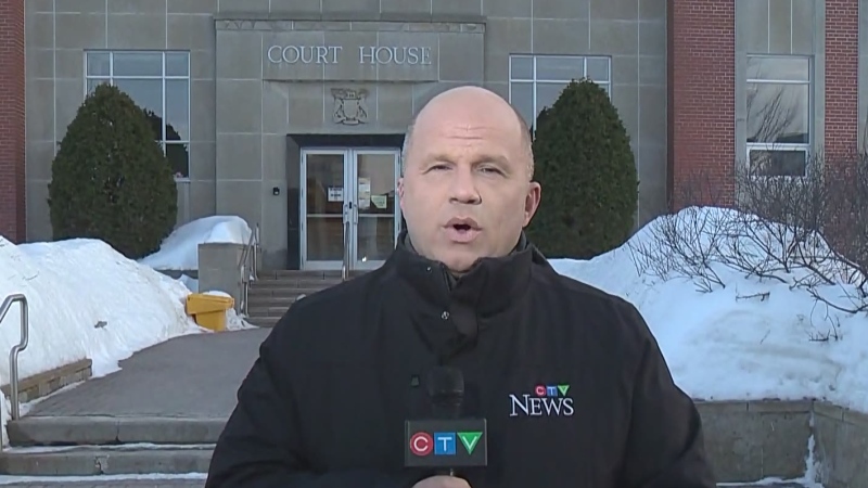 Ian Campbell in front of the Sudbury courthouse