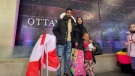 Nasro Mohamed reunited with her husband Liiban and four year old daughter at the Ottawa International Airport on Wednesday, March 8, 2023. (Dave Charbonneau/CTV News Ottawa)