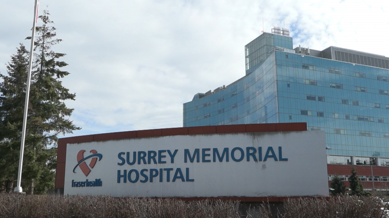 The exterior of Surrey Memorial Hospital is pictured in this undated file photo.