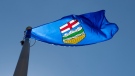 Alberta's provincial flag flies on a flag pole in Ottawa, Monday July 6, 2020. THE CANADIAN PRESS/Adrian Wyld