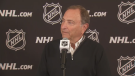 Gary Bettman takes questions from reporter at the NHL general managers' meeting on Wednesday, Mar. 15, 2023. (TSN)