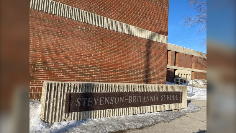 Students and staff at Stevenson-Britannia School have been learning elsewhere after skunks snuck into the crawl space and left behind an uncomfortable smell. March 16, 2023. (Source: Jon Hendricks/CTV News)