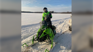 Chris Buchannon on a snowmachine in Exeter, Ont. Jan. 8/22 (Facebook)