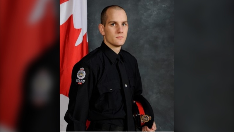 Edmonton Police Service constable Travis Jordan is seen in this undated photo. Jordan were killed while responding to a domestic dispute in west Edmonton on March 16, 2023. (Photos provided by Edmonton Police Service.) 