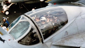 This image provided by Betty Seaman shows Navy A-6 Intruder pilot Jim Seaman. Navy Capt. Jim Seaman died of lung cancer at the age of 61. His widow Betty Seaman has been part of a large group of aviators and their surviving spouses who have lobbied Congress and the Pentagon for years to look into the number of cancers aviators and ground crew face. In a new study the Pentagon has found alarmingly higher rates of cancer among aviators than in the U.S. general population, and has further reviews planned. (Betty Seaman via AP)