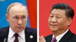 Russian President Vladimir Putin, left, in Samarkand, Uzbekistan, on Sept. 16, 2022, and China's President Xi Jinping in Beijing on Dec. 2, 2019. (Sergei Bobylev, Noel Celis / Pool Photos via AP, File) 