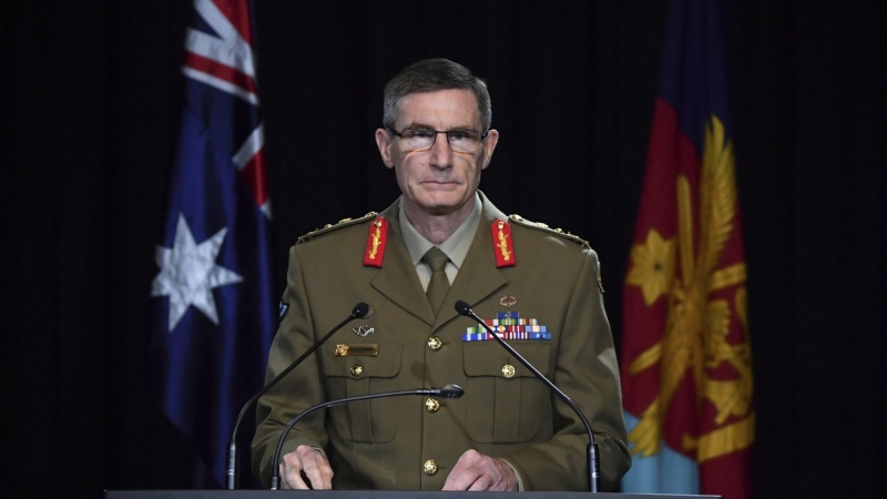 Chief of the Australian Defence Force Gen. Angus Campbell delivers the findings from the Inspector-General of the Australian Defence Force Afghanistan Inquiry, in Canberra, on Nov. 19, 2020. (Mick Tsikas/Pool Photo via AP, File)