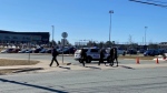 Students were dismissed early from Charles P. Allen High School in Bedford, N.S., after police responded to a weapons complaint at the school on Monday, March 20, 2023. (Bruce Frisko/CTV Atlantic)