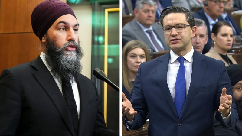 Poilievre claims Singh is 'hiding behind his Liberal bosses'
