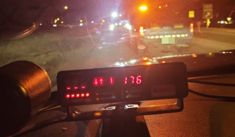 Ontario Provincial Police stopped a vehicle on MR55 at 3:23 a.m. March 18 that was travelling more than 170 km/h in a posted 80 km/h zone. (Supplied)