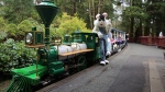 This photo from the City of Vancouver's website shows the Easter Bunny posing with the train in Stanley Park.  
