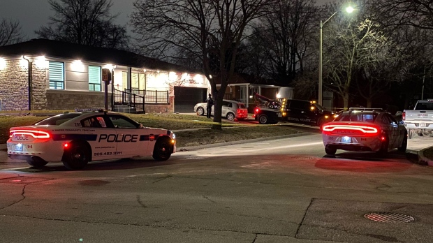 The scene of an overnight shooting in Mississauga, Ont. can be seen above.