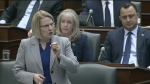 Ontario Health Minister Sylvia Jones debates the nursing layoffs at Queen's Park on Tues., March 21, 2023. 