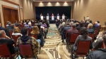Candidates from the four parties running in the 2023 P.E.I. provincial election take part in a debate. (Jack Morse/CTV) 