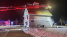 A business at the Gravenhurst Wharf caught fire at 4 a.m. Weds. March 22, 2023. (Courtesy of Gravenhurst Fire Department)