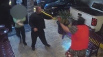 Security guard takes down man with gun outside str