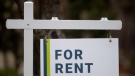 A rental sign is seen outside a building in Ottawa, Thursday, April 30, 2020. THE CANADIAN PRESS/Adrian Wyld 