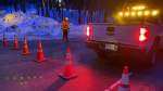 A section of Highway 105 in Chelsea, Que. was closed Wednesday evening while police investigated a fatal collision involving a pedestrian. (Natalie van Rooy/CTV News Ottawa)