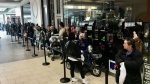 Edmontonians line up to shop at the Zellers location inside Hudson's Bay at Kingsway Mall in Edmonton. (Evan Klippenstein/CTV News Edmonton)