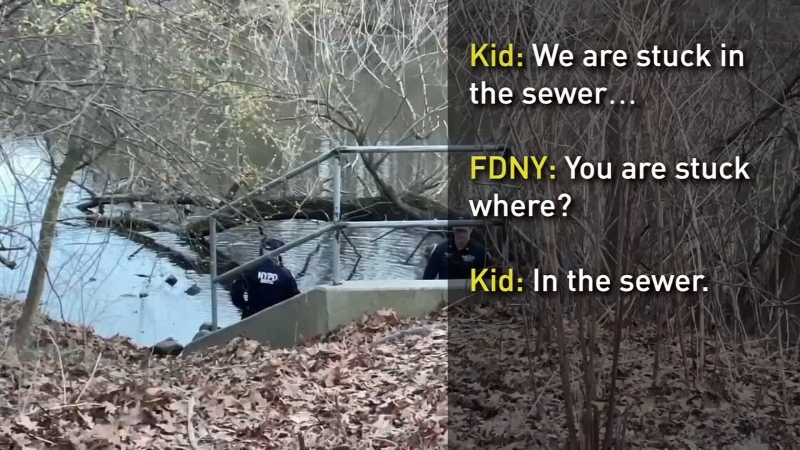 Five boys rescued from sewer in New York