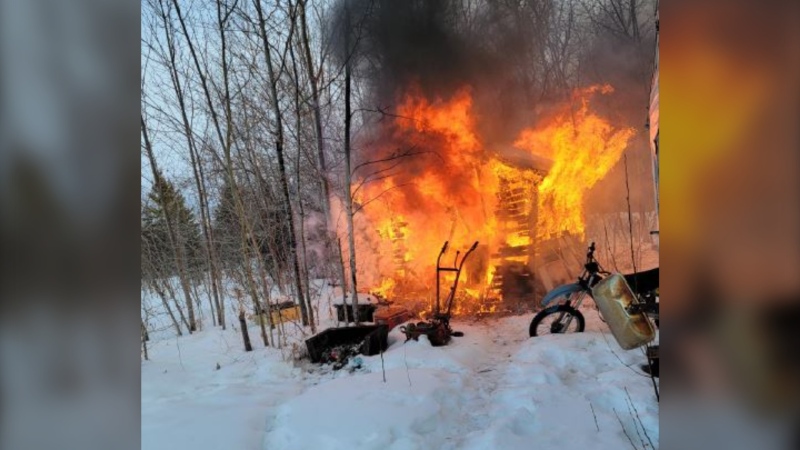 RCMP have charged a man with arson and other charges after he smashed out several windows with an axe, allegedly killed his dog and started a fire in a shed. (RCMP photo)