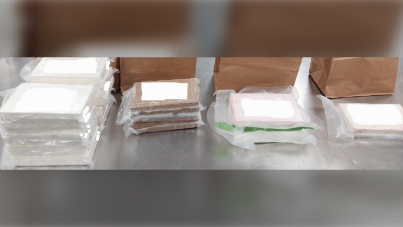 Calgary police seized 16 kilograms of cocaine during the search of two homes on Thursday, March 16, 2023. (Calgary Police Service handout) 