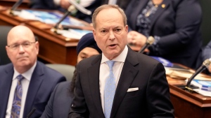Ontario Finance Minister Peter Bethlenfalvy tables the provincial budget at the legislature at Queen's Park in Toronto on Thursday, March 23, 2023. THE CANADIAN PRESS/Frank Gunn