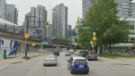 A block of Expo Boulevard outside šxʷwəq̓ʷəθət (Crosstown) Elementary is one of six schools zones where Vancouver is decreasing speed limits beginning on March 27, 2023. (Google Maps) 