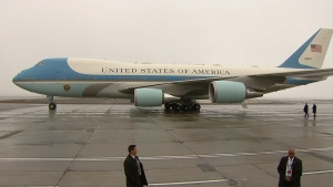 Air Force One lands in Ottawa