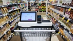 A smart cart, part of a pilot project, is shown at a Sobeys grocery store in Oakville, Ont., on Tuesday, November 12, 2019. THE CANADIAN PRESS/Nathan Denette