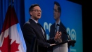 Conservative Leader Pierre Poilievre speaks at a conference, March 23, 2023 in Ottawa. THE CANADIAN PRESS/Adrian Wyld
