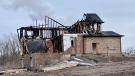 A new home under construction in Aylmer caught fire. March 24, 2023. (Sean Irvine/CTV News London)