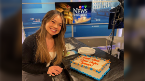 Carmen Wong before her last broadcast at CTV News Kitchener on March 24, 2023. (Leighanne Evans/CTV Kitchener)