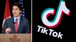 Prime Minister Justin Trudeau has said his children no longer use TikTok since the social media app was banned from government-issued devices. (AP Photo/Andrew Harnik/Michael Dwyer)