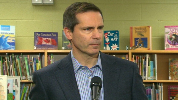 Ontario Premier Dalton McGuinty speaks to reporters from St. Valentine Elementary School in Mississauga, Wednesday, Jan. 27, 2010.
